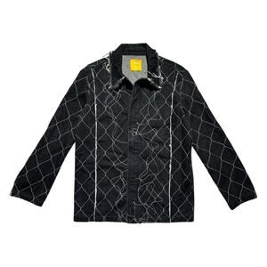 $1,700 Exposed chain link stitch trucker jacket